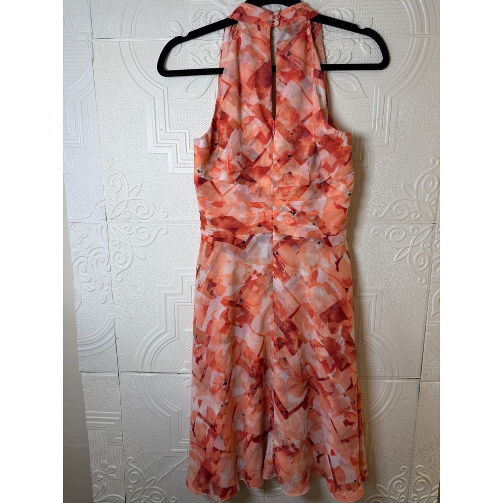 White House Black Market Dress Sz 0 Floral Halter Tiered Romantic Flowy SKU 287 - Picture 2 of 7